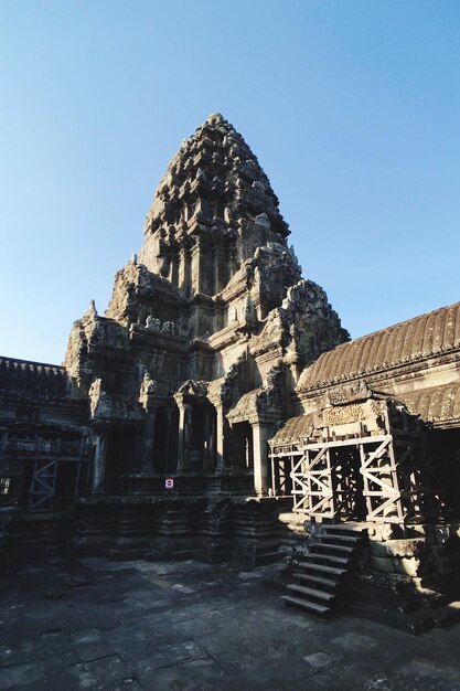 Old ruins of building against clear sky