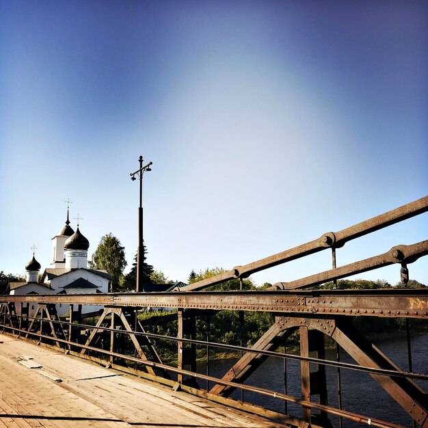 Old russian bridge in ostrov