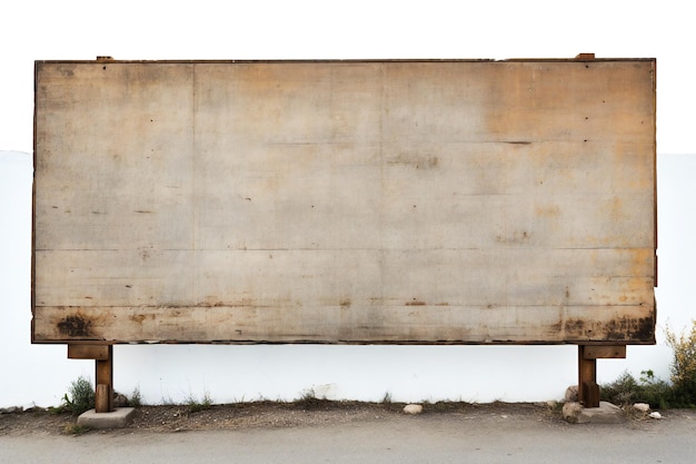 Photo old rustic blank billboard advertisement sign on white background