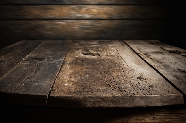 Old rustic wood platform for a mockup of a product