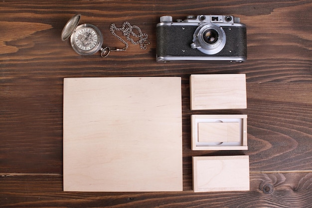 Old rustic wooden box