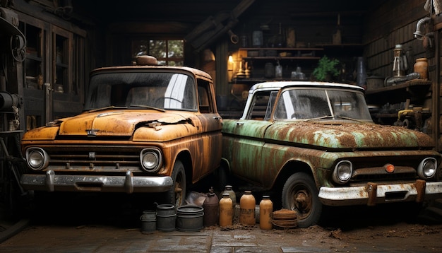 An old rusty car a relic of transportation history generated by artificial intelligence