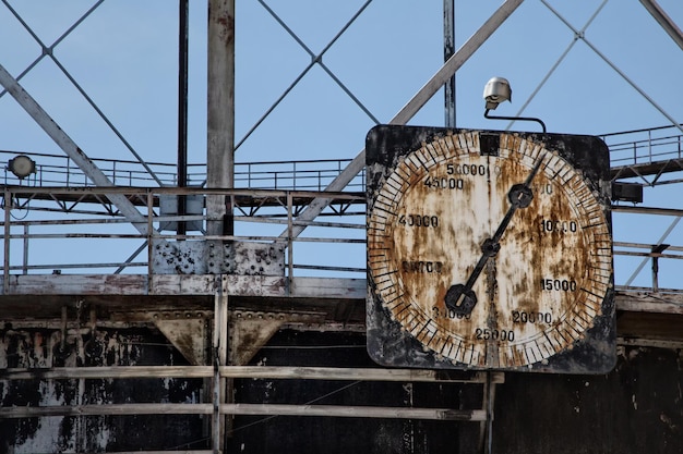 Photo old rusty gasometer