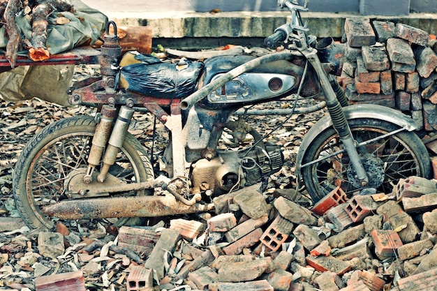 Old rusty motor cycle