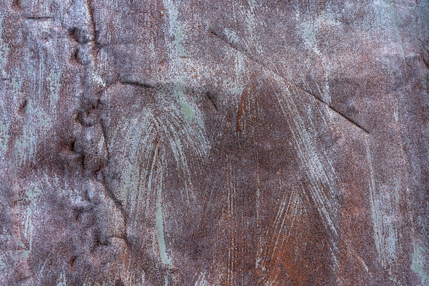 Foto vecchio piatto di struttura del fondo del metallo dipinto arrugginito