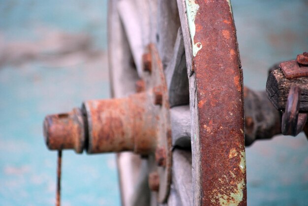 Old rusty wooden wheel