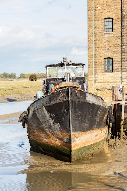 Old Sailing barge house boat at Faversham Kent