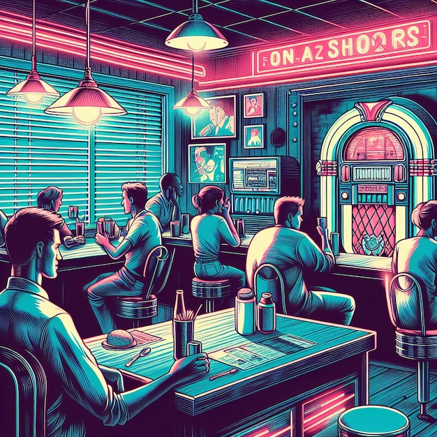 Old School Diner Lofi Nostalgic Scene