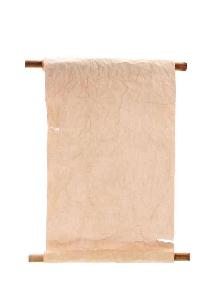 Photo old scroll isolated on white