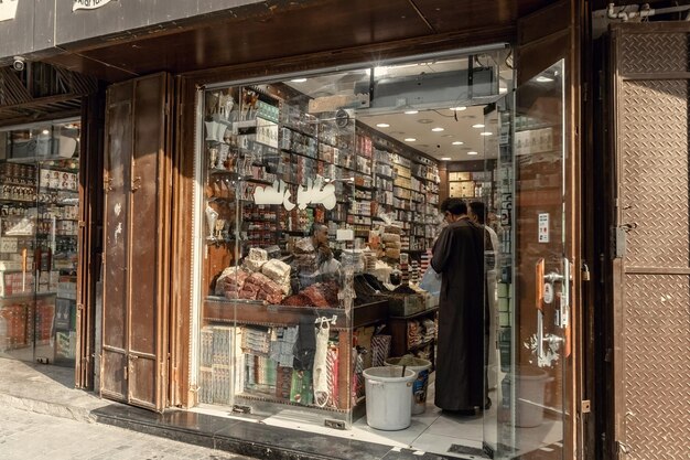 Premium Photo  Old souk market street with traditional arabic goods in historical town of 