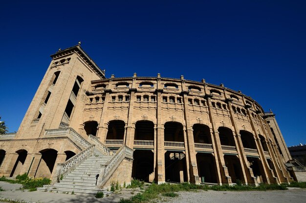 Old stadium deep blue sky in mallorca