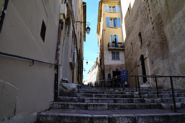 Old stairs and houses in marseille