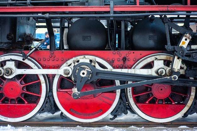 Photo old steam engine details