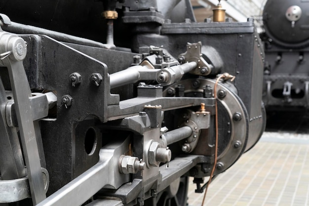 Old steam train wheels detail