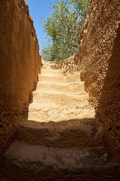 Photo an old stone staircase from the basement