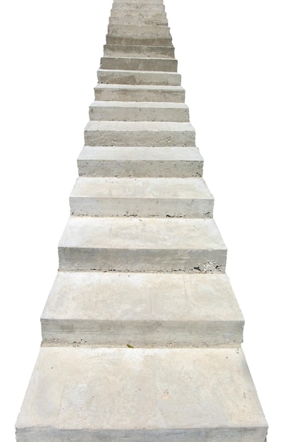 白で隔離される古い石造りの階段