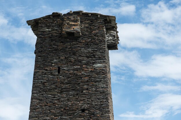 old stone tower in the ushguli community