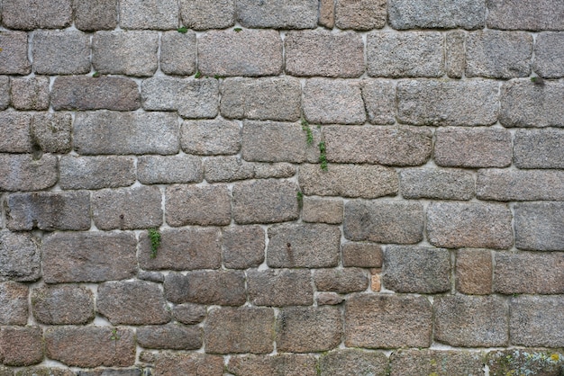 Il vecchio muro di pietra sullo sfondo