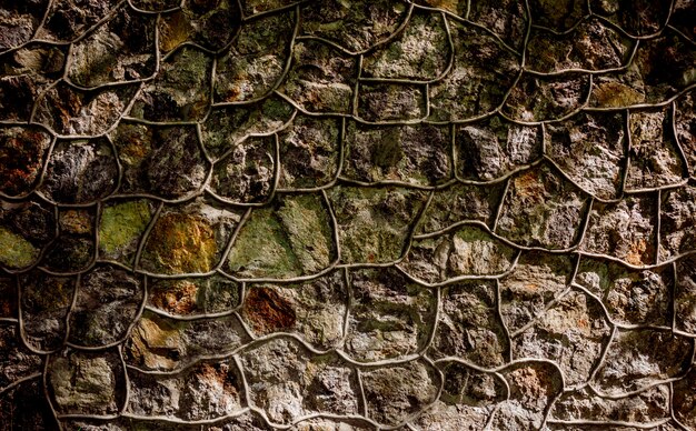 古い石造り壁のクローズアップ