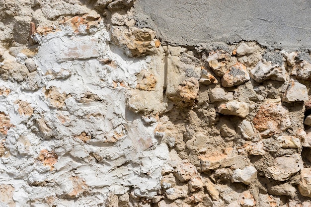 Old stone wall with old textures, in a village of spain