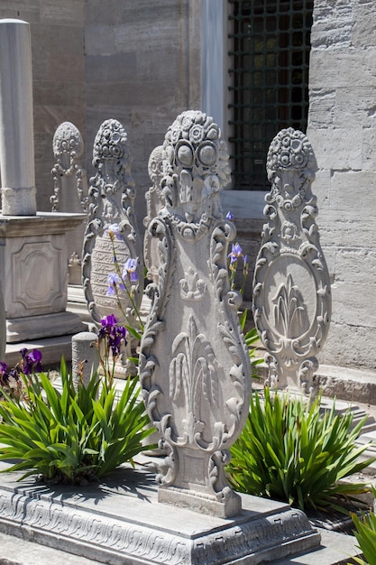 Old stones on the graves in Istanbul