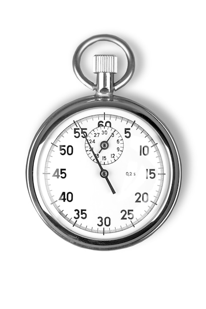 Old stopwatch isolated on a white background