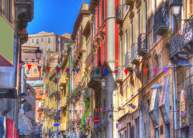 Old street in Cagliari Hdr tone mapping