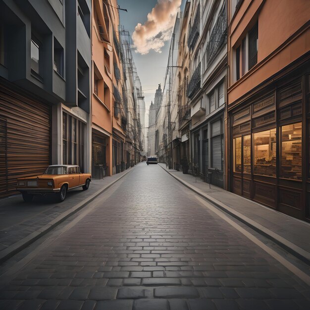 Old street in the center of Paris generative ai