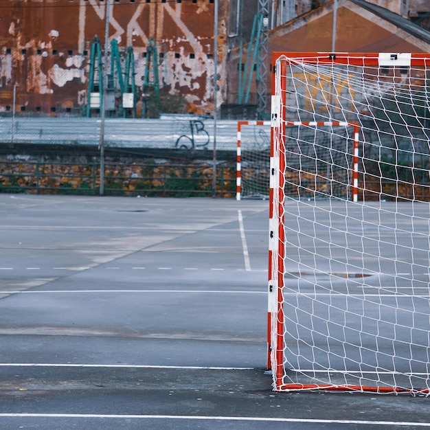 old street soccer goal sports equipment