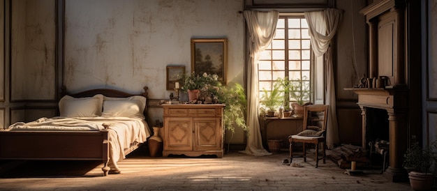 Photo old style bedroom interior