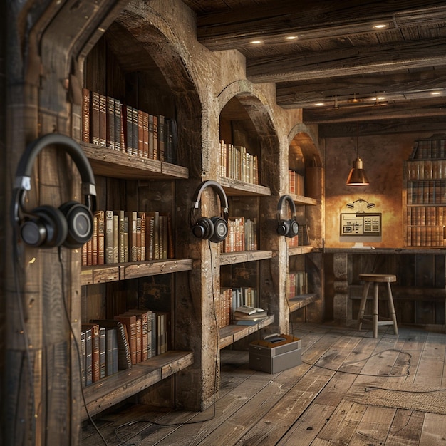 an old style library in village