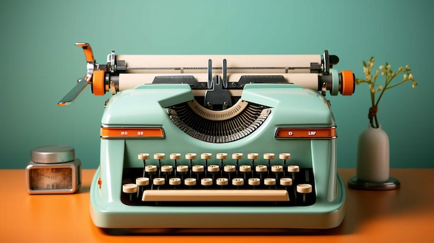 Old stylish vintage retro typewriter poster