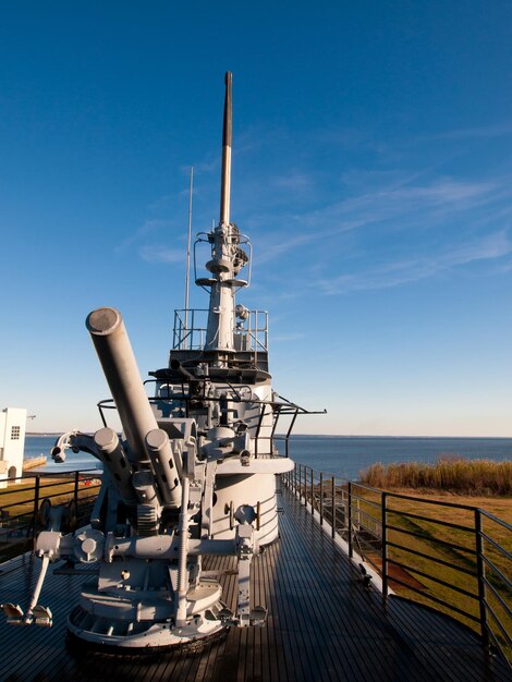 Old submarine of US Navy at the museum in Mobile, AL.