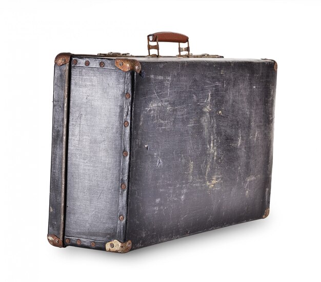 Photo the old suitcase isolated