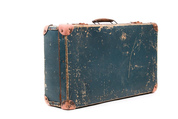 Premium Photo | Old suitcase on a white background