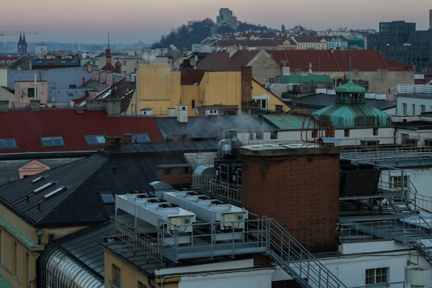 Photo old tenements of prague