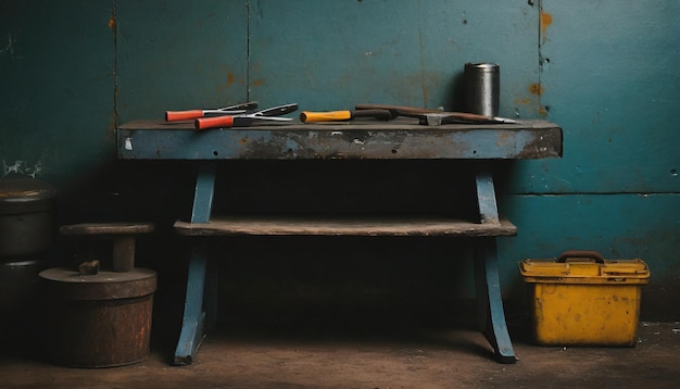 Фото Старые инструменты в мастерской в винтажном стиле