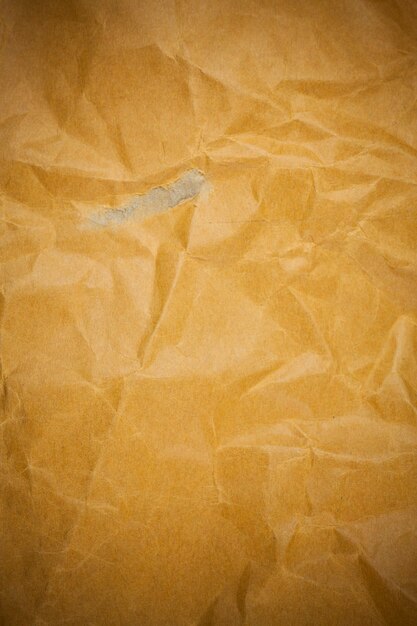 Old torn crumpled paper bag texture background.