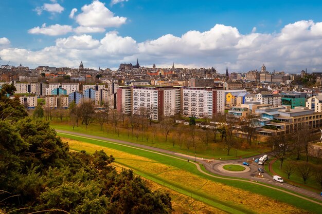 Old town Edinburgh city skyline Scotland