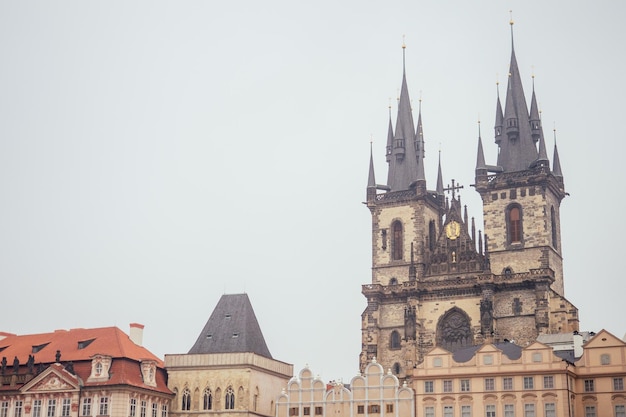 Old Town Square in Praag levensstijl observatorium van astronomische klokkentoren in Czech