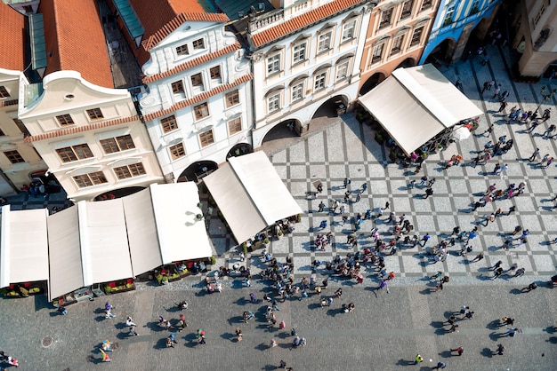 Old Town Square seen from the Old Town Hall Prague Czech Republic