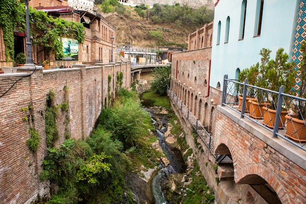 The old town of Tbilisi with colorful streets and facades