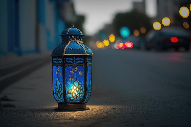 Old tradition designs of lanterns for lighting holy month of prayer in ramadan ai generated