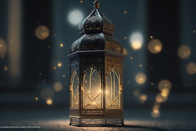 Old tradition designs of lanterns for lighting holy month of prayer in ramadan ai generated