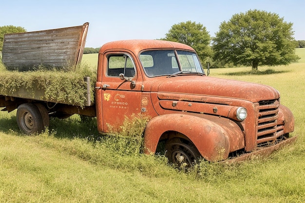 Old truck in the countrysideAI_Generated