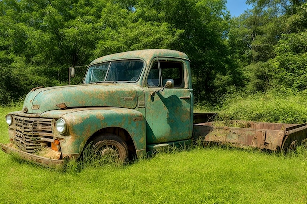 Old truck in the countrysideAI_Generated