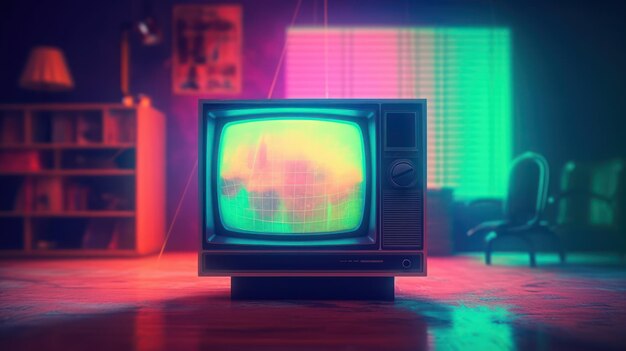 Premium AI Image | Old tv vintage color
