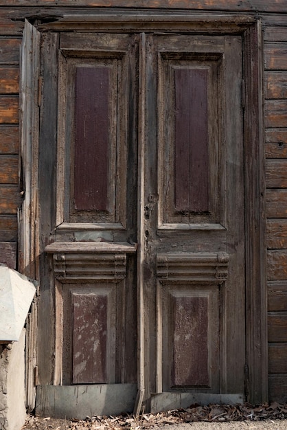 Old typical vintage wooden door