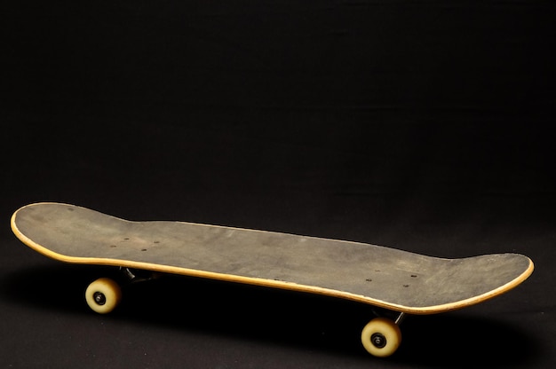 Old Used Wooden Skateboard