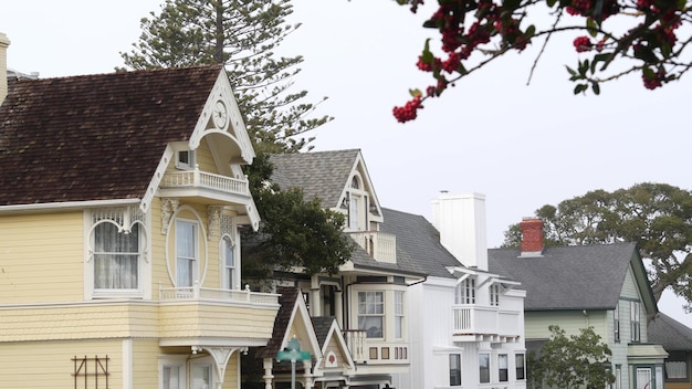 Photo old victorian style houses historic monterey california colonial architecture